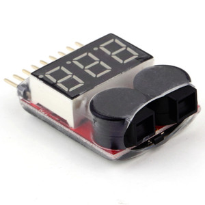 for 1-8S Lipo/Li-ion/Fe Battery Voltage 2IN1 Tester Low Voltage Buzzer Alarm 